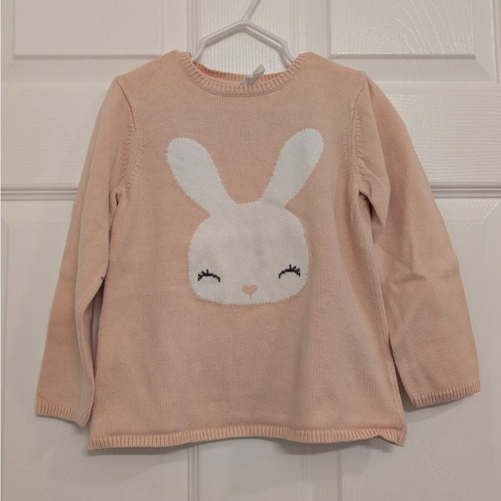 Girls H&M Pink Bunny Sweater 4T